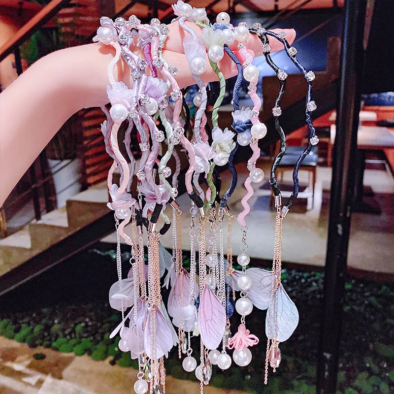 

Small Fresh Fashion Flower Hairband Pearl Hair Head Hoop Bands Accessories Cloth Headband for Women Girl Hair Scrunchy Headdress