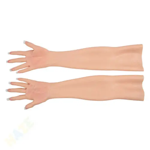 

Silicone Fake Female Manual Arm Sleeve Realistic Hand Gloves Crossdresser Halloween Cosplay Costume Unisex