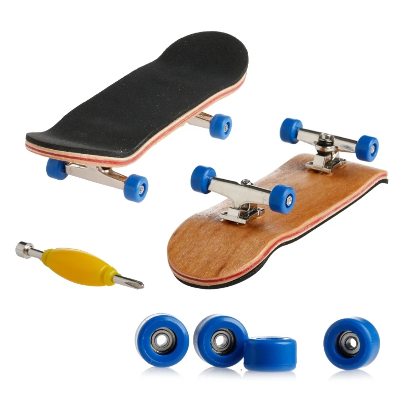 

1Set Wooden Deck Fingerboard Skateboard Sport Games Kids Gift Maple Wood Set New 97BE