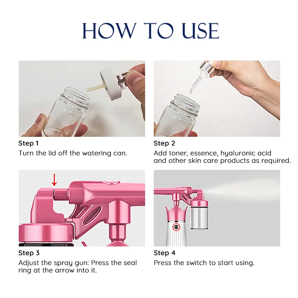 

Nano Water Oxygen Sprayer Gun Air Compressor Facial Skin Airbrush Spray Steamer Moisturizing Anti-aging Machine For Women Beauty