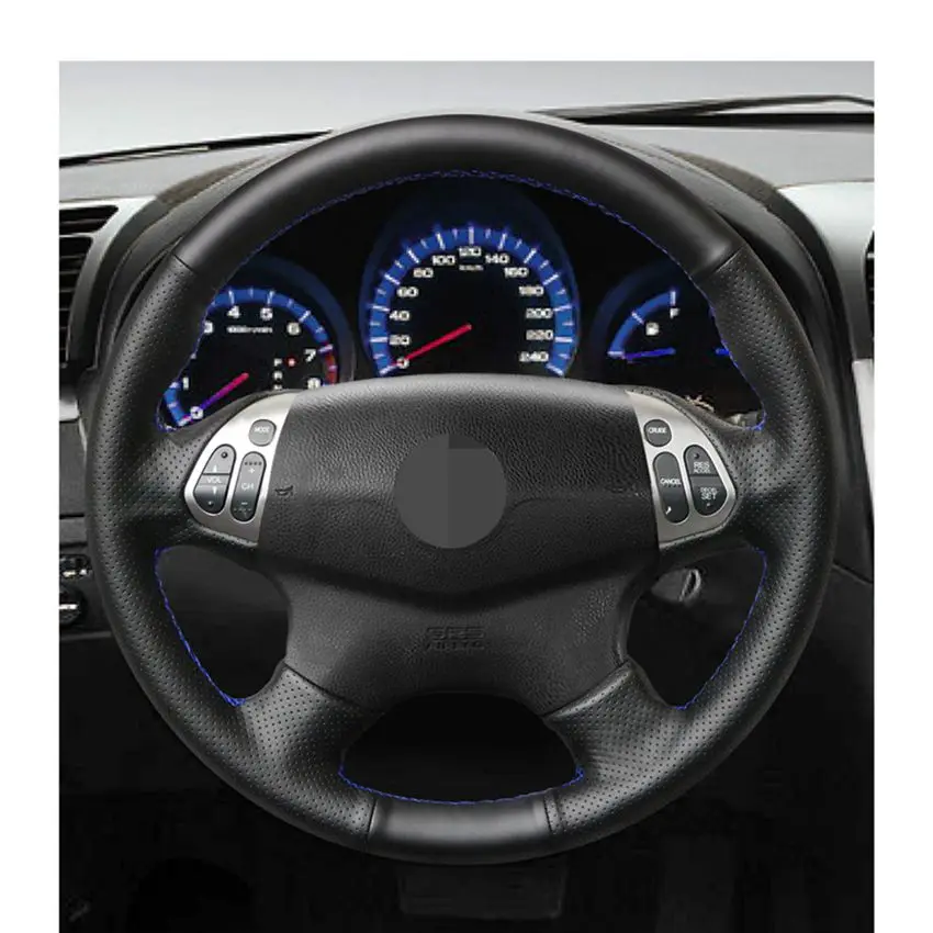 Чехол на руль из искусственной кожи PU черный цвет ручная работа искусственная