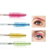 good quality disposable 50 pcspack crystal eyelash makeup brush diamond handle mascara wands eyelash extension tool