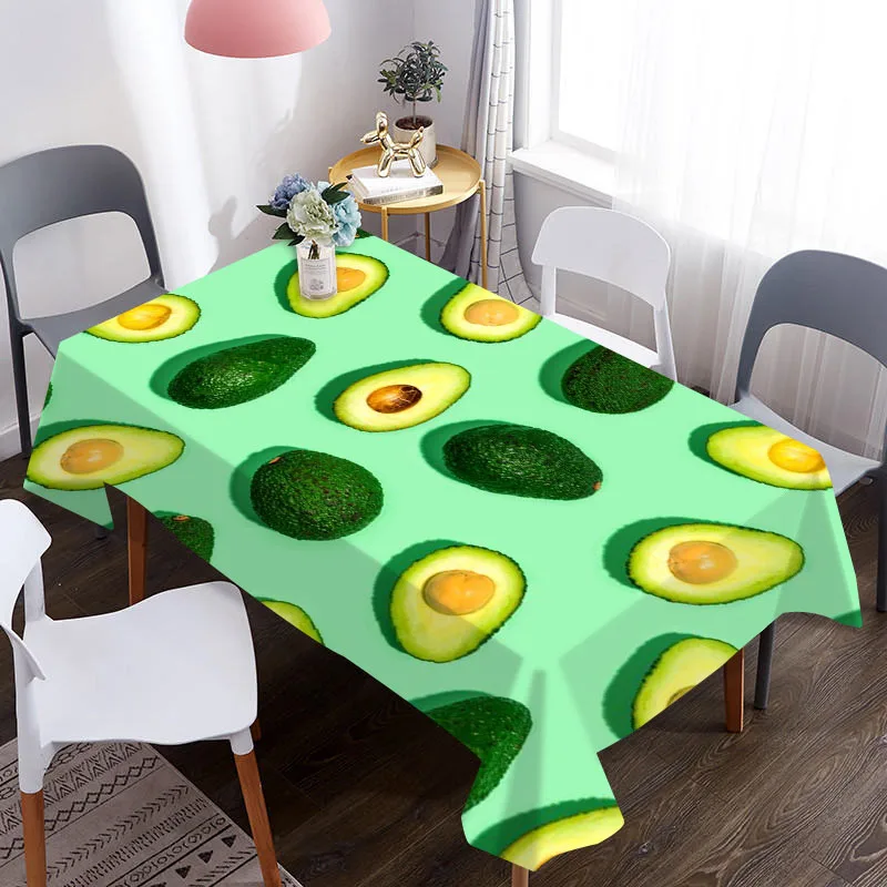 

Custom Avocado 3D Table Cover Waterproof And Oil Proof For Decorative Dining Tablecloth For Picnic Blanket Table Cloth