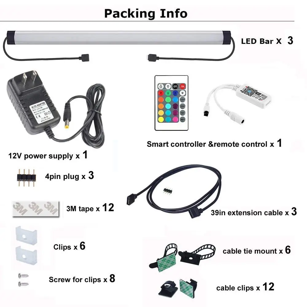 Светодиодный смарт под кабинетное освещение с регулируемой яркостью прилавком