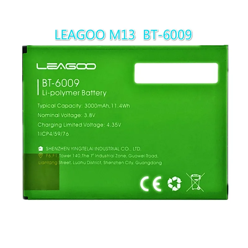 

100% Original Backup BT-6009 LEAGOO M13 3000mAh Battery For Bt-6009 Leagoo M13 Smart Mobile Phone