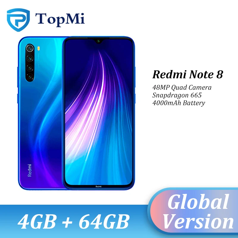 Глобальная версия Xiaomi Redmi Note 8 4 Гб RAM 64 ГБ ROM смартфон 48MP Quad Camera Snapdragon 665 6 3 &quotFHD +