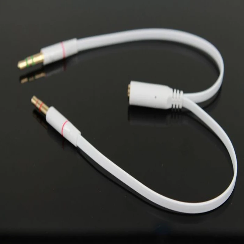 Кабели разделения звука Red/Black/White 3.5 мм с двумя мужскими разъемами и женским разъемом, высокого качества, с разъемом для стереогарнитуры с микрофоном Y Splitter Cable on.