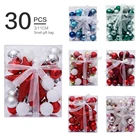 30 шт.компл. 3-11 см новогодние шары, рождественские елочные украшения, шары, рождественские украшения для дома, подвесные Подвески для елки, подарок на Новый год 2021