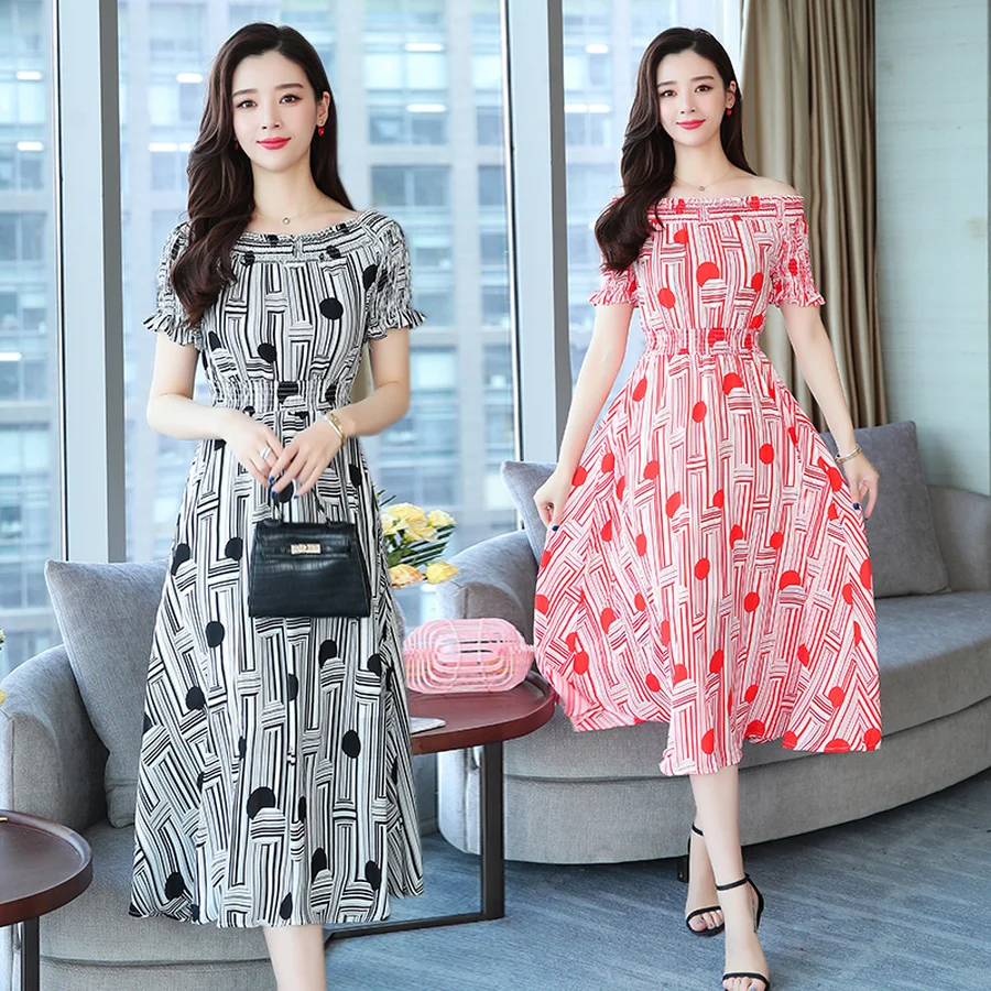 Летние винтажные размера плюс Бохо миди платье 2021 новый принт шифоновое пляжное