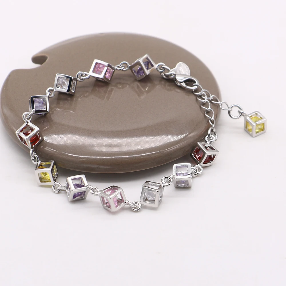 Новые модные туфли из натуральной 925 серебряный цвет радуги с украшением в виде