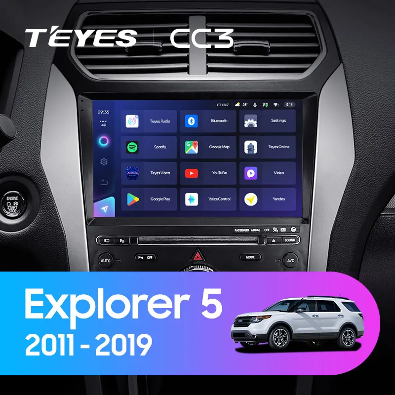 TEYES CC3 Штатная магнитола For Форд Эксплорер U502 Ford Explorer 5 2011 - 2019 до 8-ЯДЕР 6 + 128ГБ 27EQ DSP