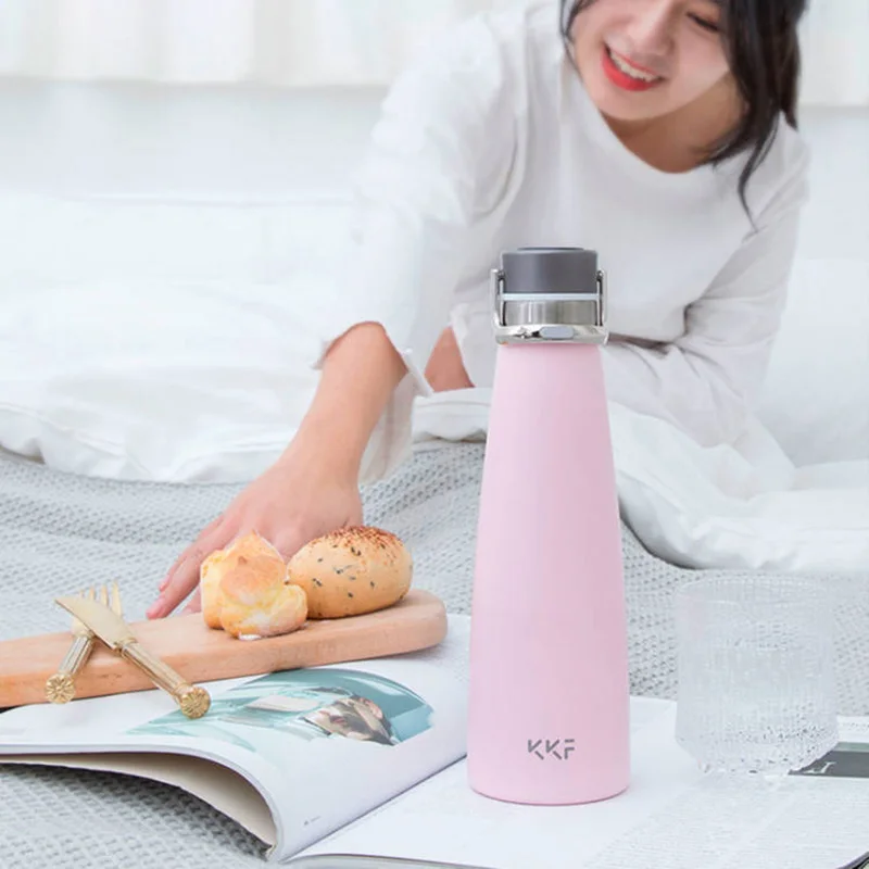 Новая умная бутылка для воды KKF термос с OLED дисплеем температуры Вакуумная 24 часа