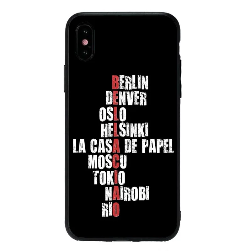 TPU La Casa De Papel case for iphone X XR XS MAX soft tpu phone cover for iphone 6 6S 7 8 PLUS Money Heist caso for 7plus coque - Цвет: TPU