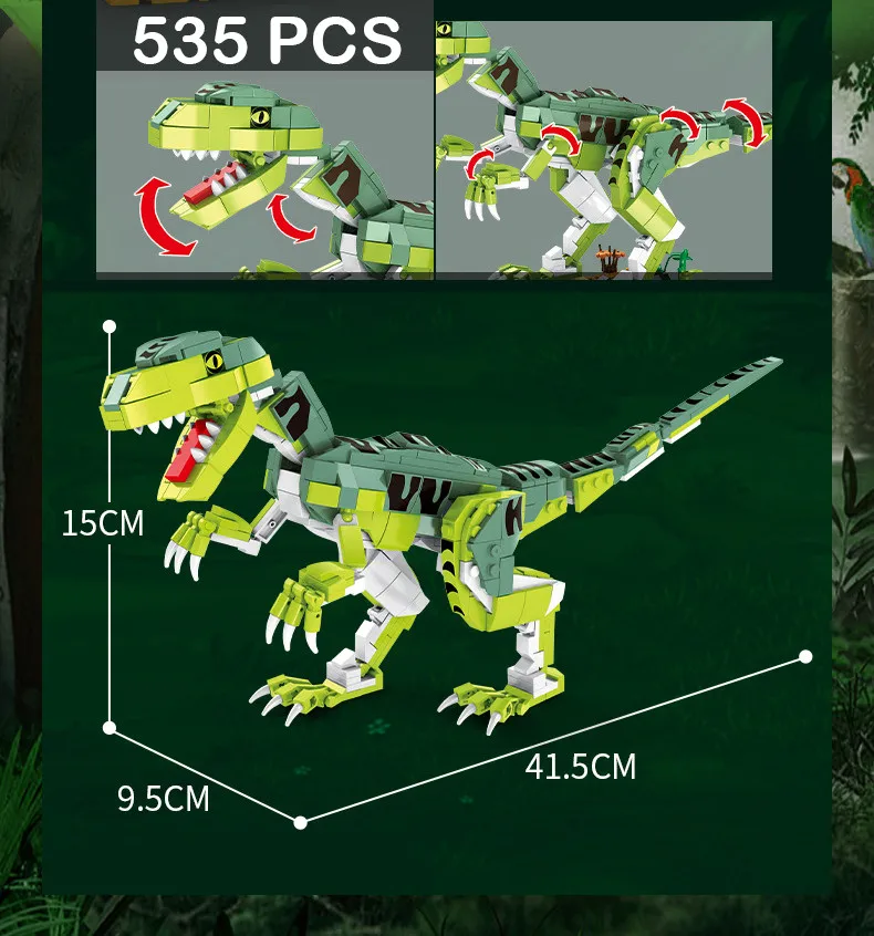 Конструктор с большими динозаврами Юрского периода комплект строительных