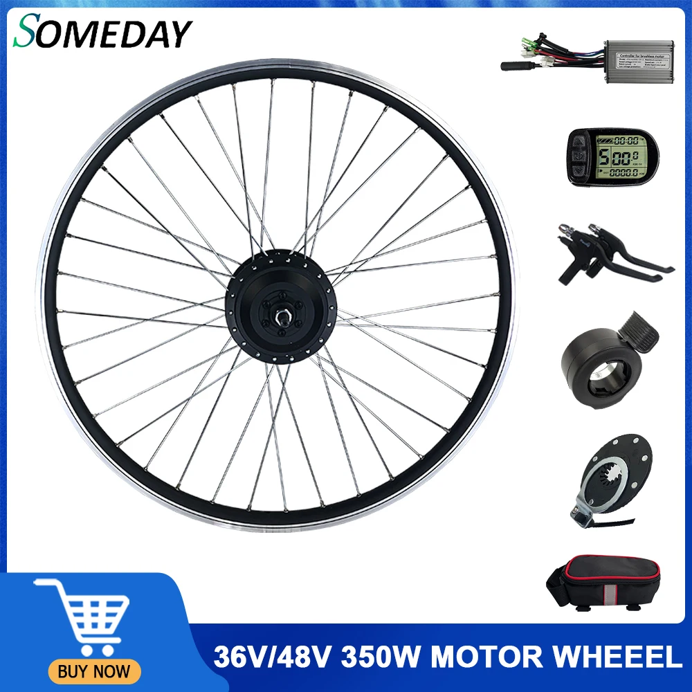 Verkaufen 36V350W 48V350W Elektrische Fahrrad Conversion Kit Vorne Hinten Bürstenlosen Getriebe Hub Motor Rad 16