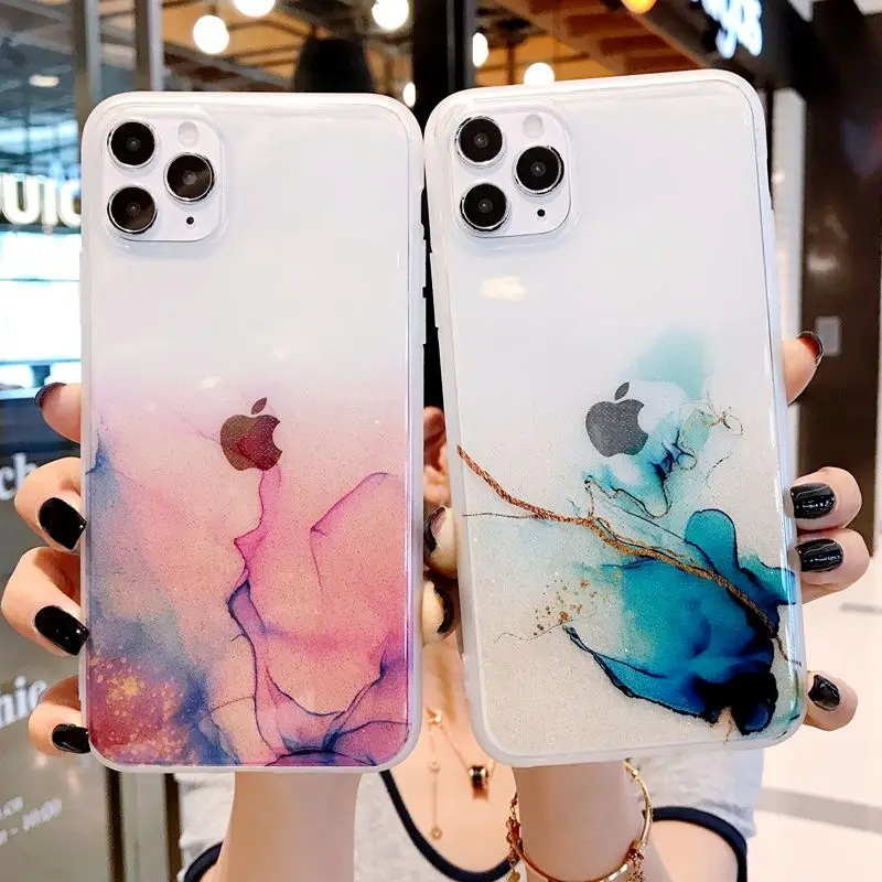 

Fashion Luxury Phone Case For iPhone 11 12 mini Pro Max X XR XS Max 8 7 Plus SE 2020 Transparent Shockproof Cases Cover