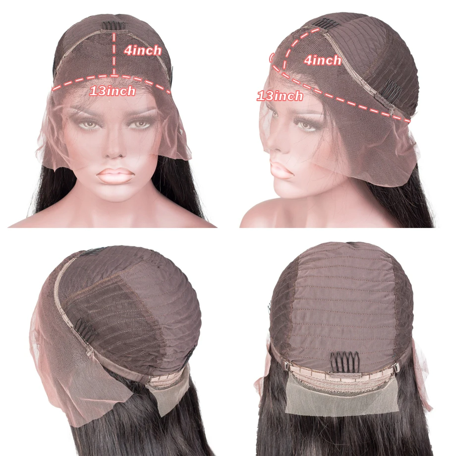 13x4 HD Transparent Body Wave Lace Front Wig Human Hair Wigs For Women Raw Inidan Frontal 250 Density 30 40 Inch |