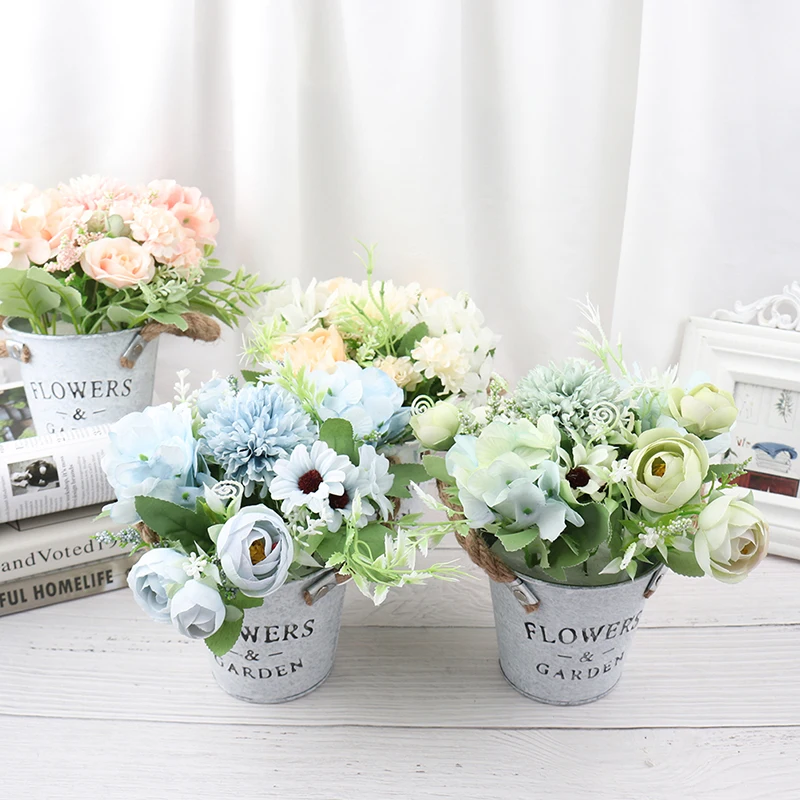 Artificial Flower Set(Flower+Vase) Plants Potted Wedding Home Party Decoration | Дом и сад