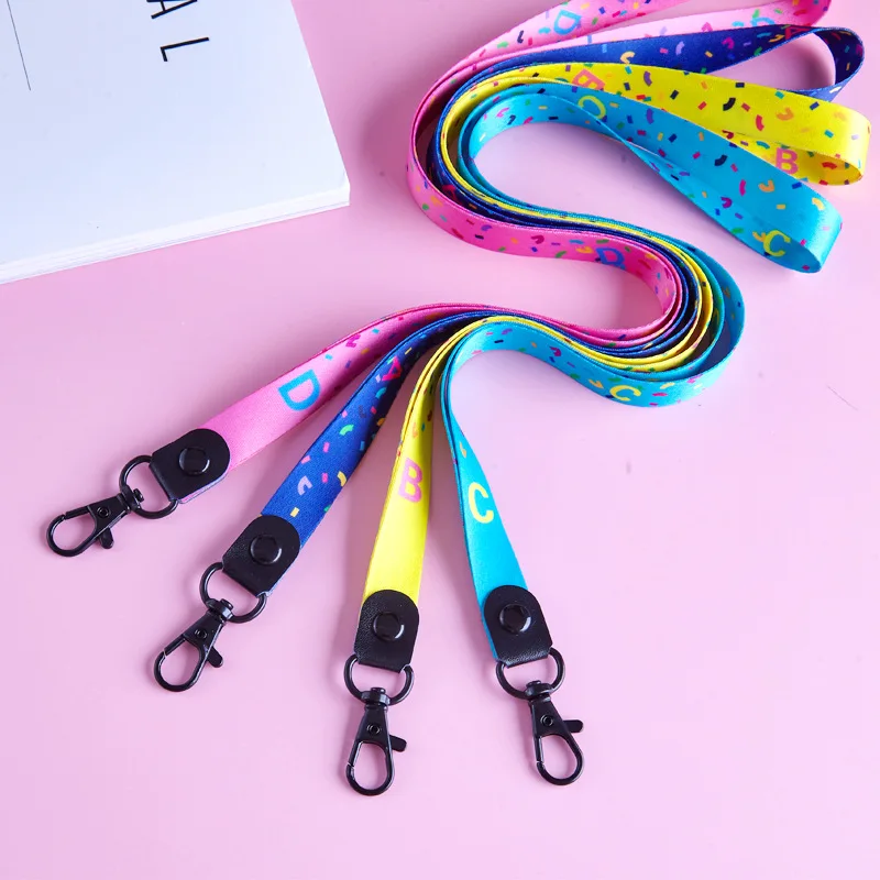 Cartoon Student Campus Candy Color Alphabet Id Holders Case Badge Bus Pass Cover With Necklace Lanyard For Doctor Nurse | Канцтовары для