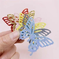 36pcslot laser cutting butterfly padded applique for diy clothes hat festival decoration patches hair clip accessories handbag