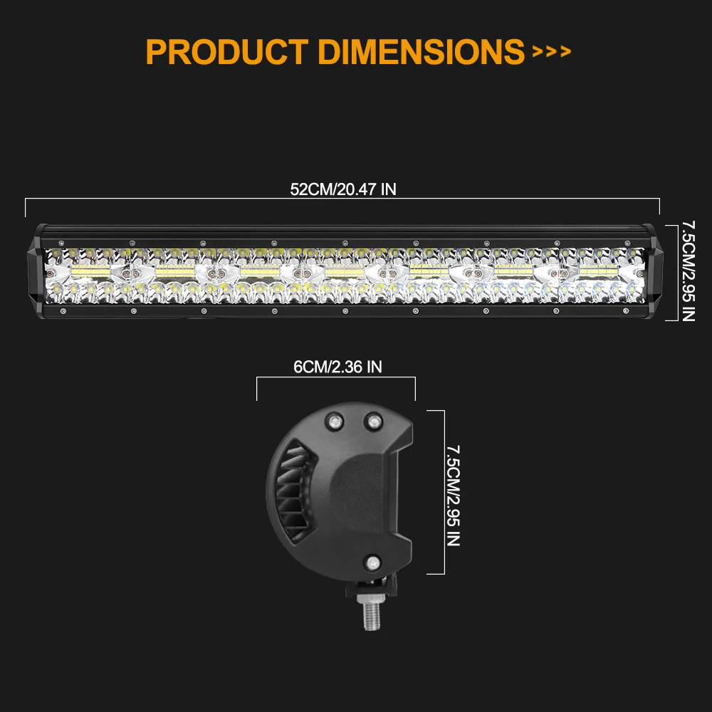 Tripcraft 3Row LED Bar 2pcs 20in Light Work 420w combo for Car Tractor Boat OffRoad 4x4 Truck SUV ATV 12V 24V | Автомобили и