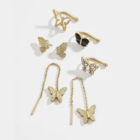 2020 european and american hot sale earrings butterfly metal earrings ear bone clip various sets of alloy drip earrings female