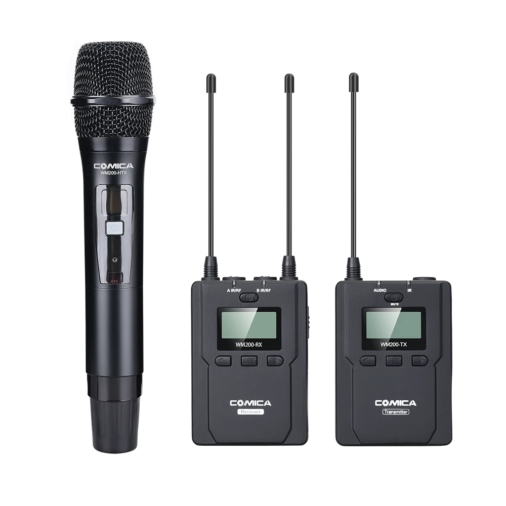 COMICA CVM-WM200B/D беспроводной металлический UHF 96 каналов моно/стерео Lavalier интервью