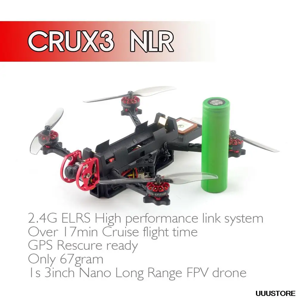 

HappyModel Crux3 NLR ELRSF4 2G4 5in1 AIO Mini M8N GPS Buzzer Caddx ANT EX1202.5 KV11500 18650 3inch ELRS Nano Long Range Drone