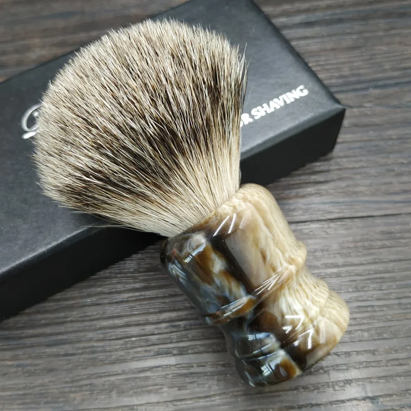

Dscosmetic super badger hair shaving brush and resin handle