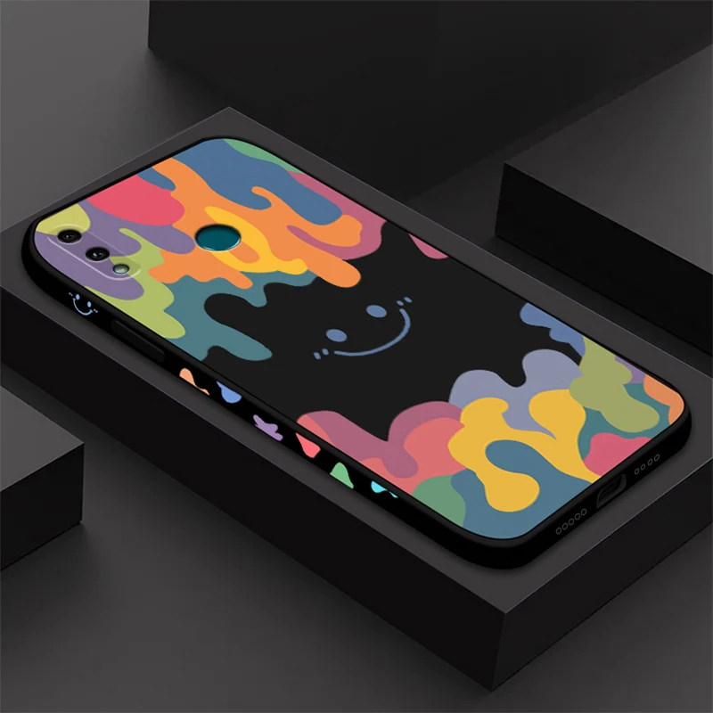 

Summer Ice Cream Smile Face Phone Case for Huawei P20 P30 Lite Nova 3 4 5 6 Honor 8X 20i 10i V20 Mate 20 30 40 Pro Silicone Case