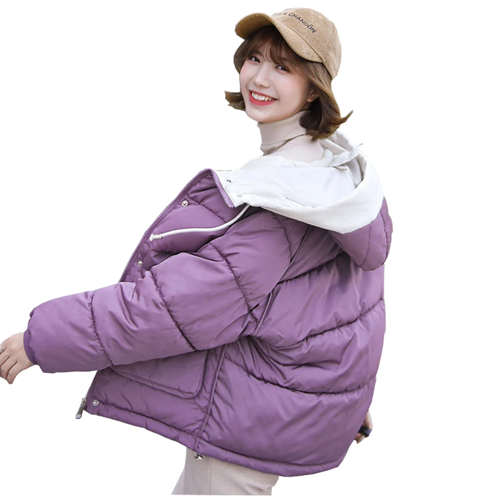 

Winter Jacket women down hooded Students' Short-style down Clothes Girls'Winter Cotton-padded Coats Big Size