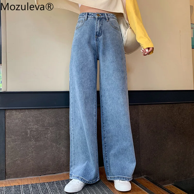 Mozuleva High Waist Loose Straight Wide Leg Jeans Women Pants 2019 Leisure Female All-match Oversized Trousers Denim Jean |