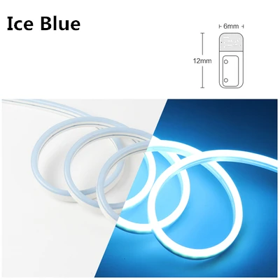 Ice Blue 12 В светодиодная неоновая подсветка для салона автомобиля знак веревка гибкая лента мягкий бар кремний водонепроницаемый 2835 SMD белый красный зеленый желтый розовый, ледяной голубой - Испускаемый цвет: Ice Blue