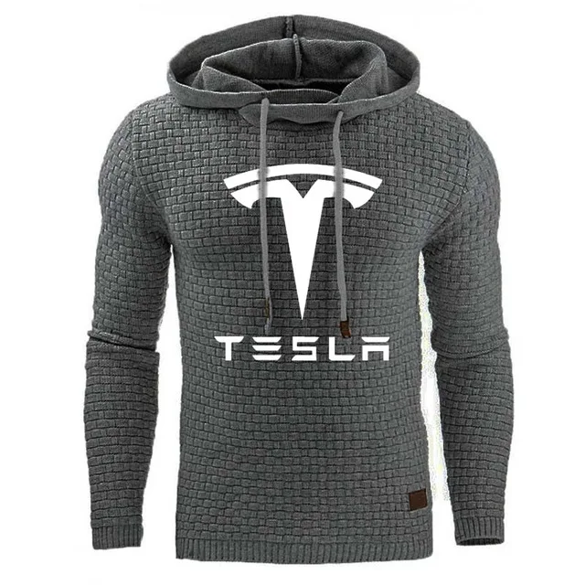 Мужские толстовки для Tesla с логотипом автомобиля весенне осенние мужские