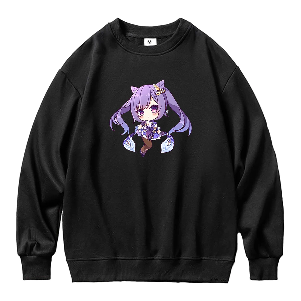 

Keqing Fleece Crew Neck Pullover Sweatshirts Genshin Impact Hoodie Fashion Men Daily Genshin Hoodies Male Harajuku Kawaii Hoody