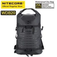 nitecore wdb20 20l outdoor waterproof backpack women men nylon fishing travel sports hiking trekking dry bag 500d tpu black