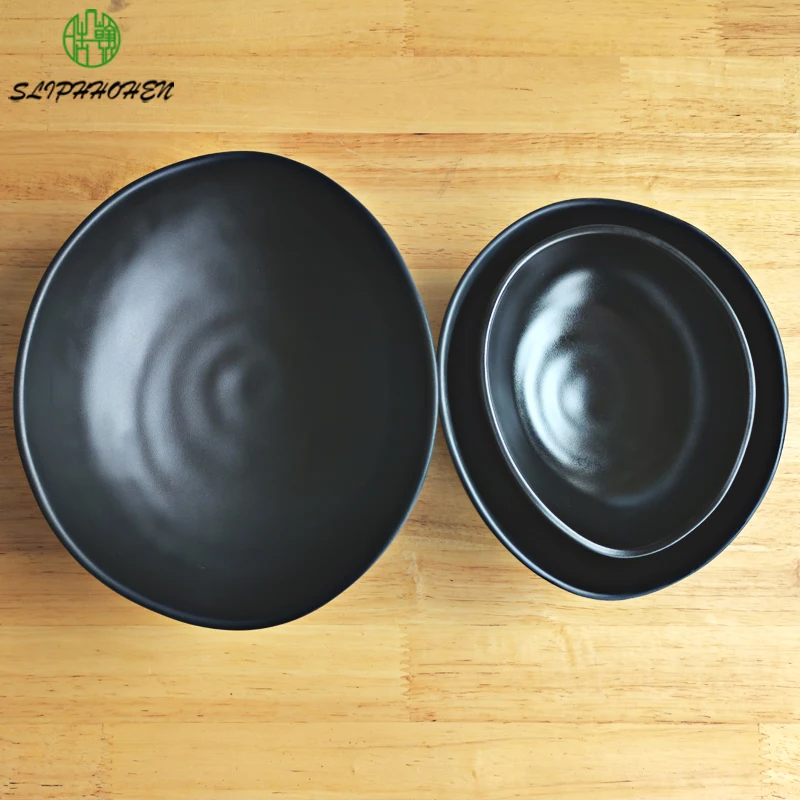 100% меламиновая черная замороженная миска для супа японская кухня ресторан