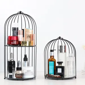 iron art nordic stijl vogelkooi rek lippenstift parfum cosmetische huidverzorging product opbergrek afwerking tafel rack free global shipping