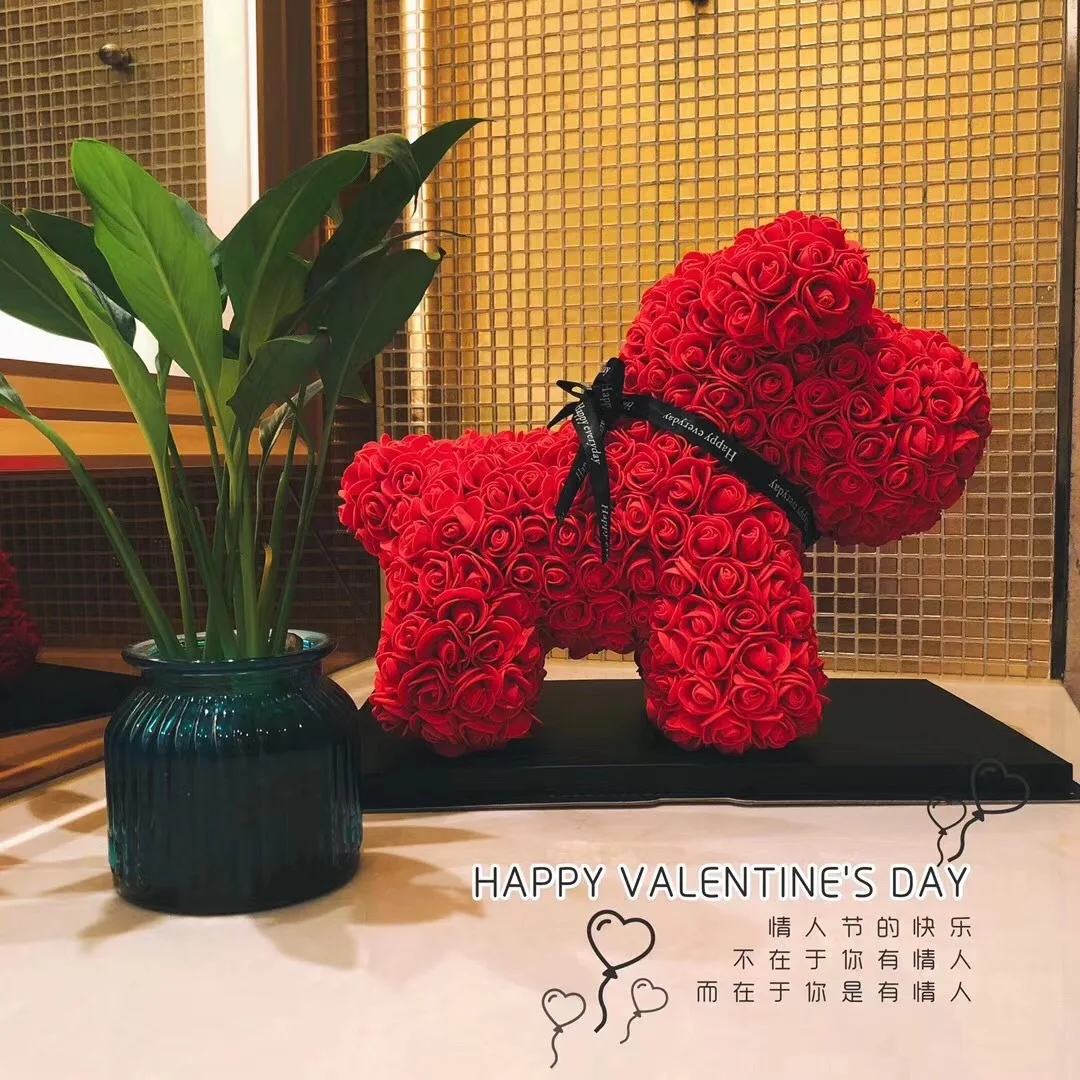 

Розовые собаки, подарок на день Святого Валентина, подарок на день Святого Валентина, подарок на день рождения, роза, щенок, вечная жизнь, цве...