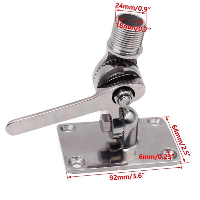 1 Pcs Stainless Steel VHF Antenna Dual Axis Adjustable Base Mount Boat Accessories Marine | Автомобили и мотоциклы