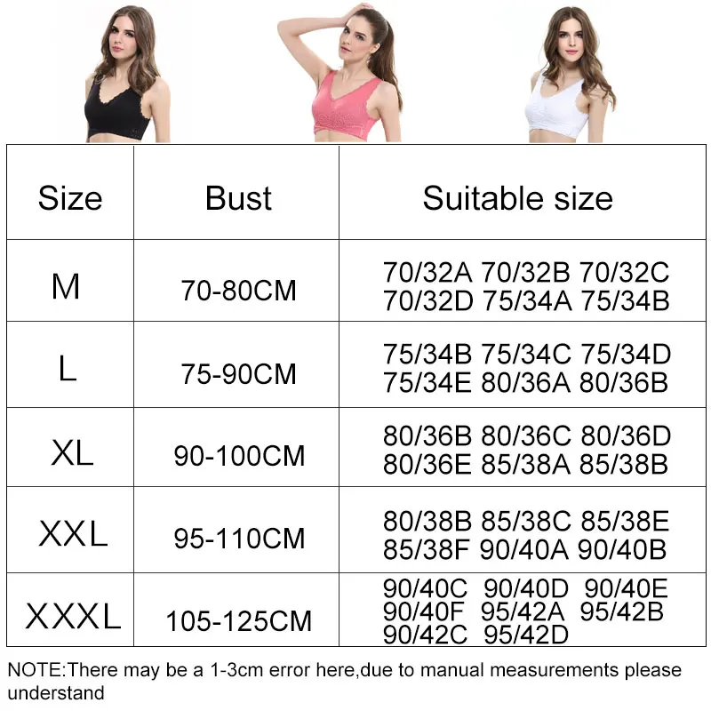 

Push Up Bra for Women Plus Size Sports Bra Lace Solid Color Cross Side Buckle Wireless Front Closure Lingerie Underwear