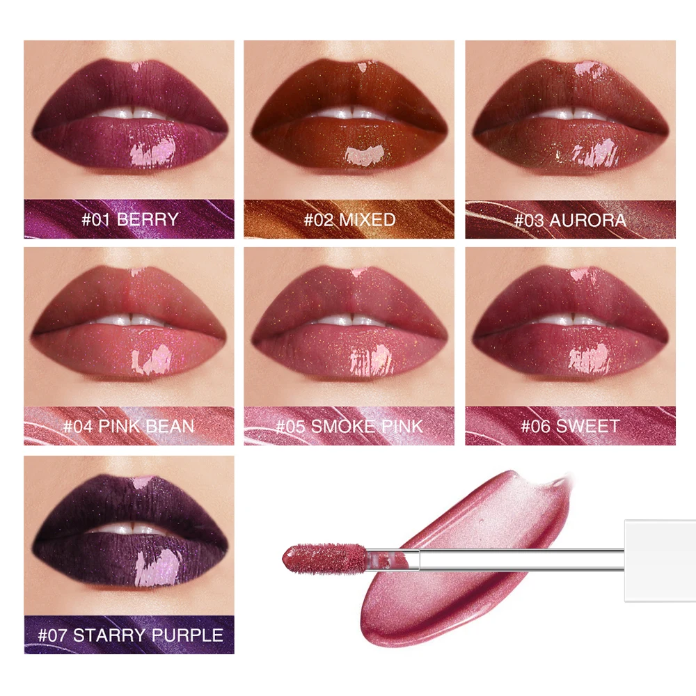 

NEW O.TWO.O 7pcs/set Mirror Lip Gloss Moisturizing Light Gel No Sticky Shimmer Lipstick Liquid Makeup Smooth Lipgloss maquiagem
