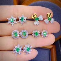 natural emerald womens earring 0 6 carats precious emerald stud earring romantic classic style for anniversary gift
