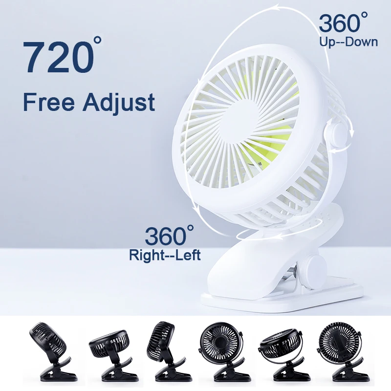 Мини вентилятор с зажимом портативный для офиса дома улицы детская коляска