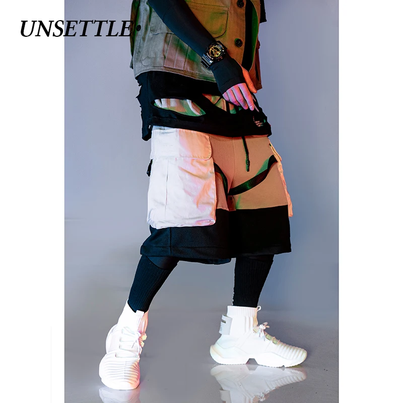 UNSETTLE 2020SS летние мужские хип хоп джоггеры шорты в уличном стиле с карманами