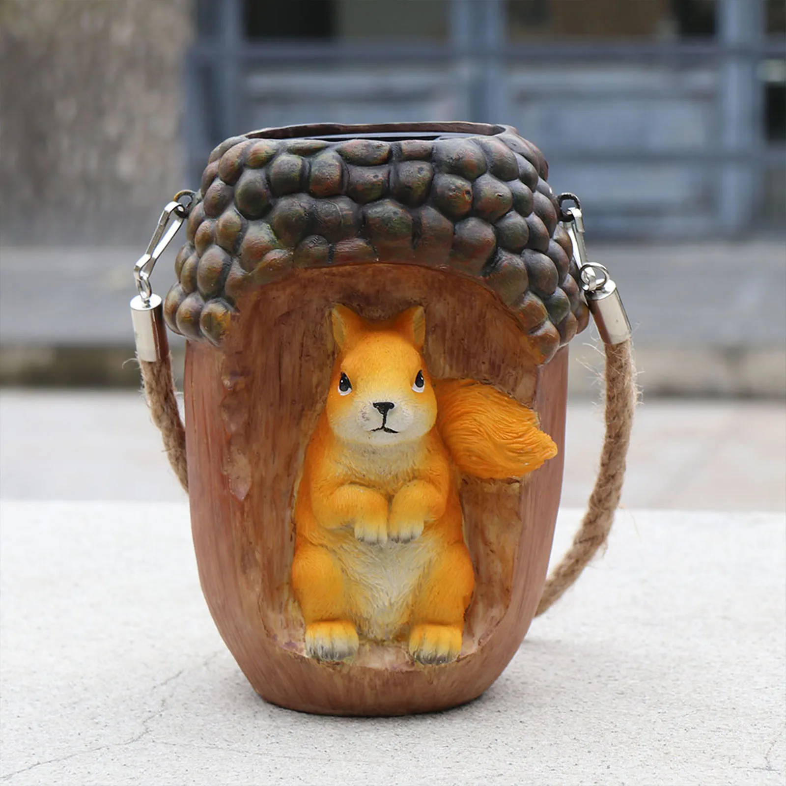 

LED Solar Light Weatherproof Lamp Outdoor Tree Ornament Squirrel Pine Cone Tree Stump Hanging Home Garden Decor
