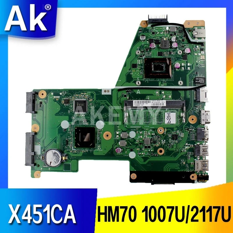 

Материнская плата для ноутбука Akemy для For Asus X451CA F451 F451C X451CA материнская плата REV.2.1 HM70 1007U/2117U GMA HD 3000