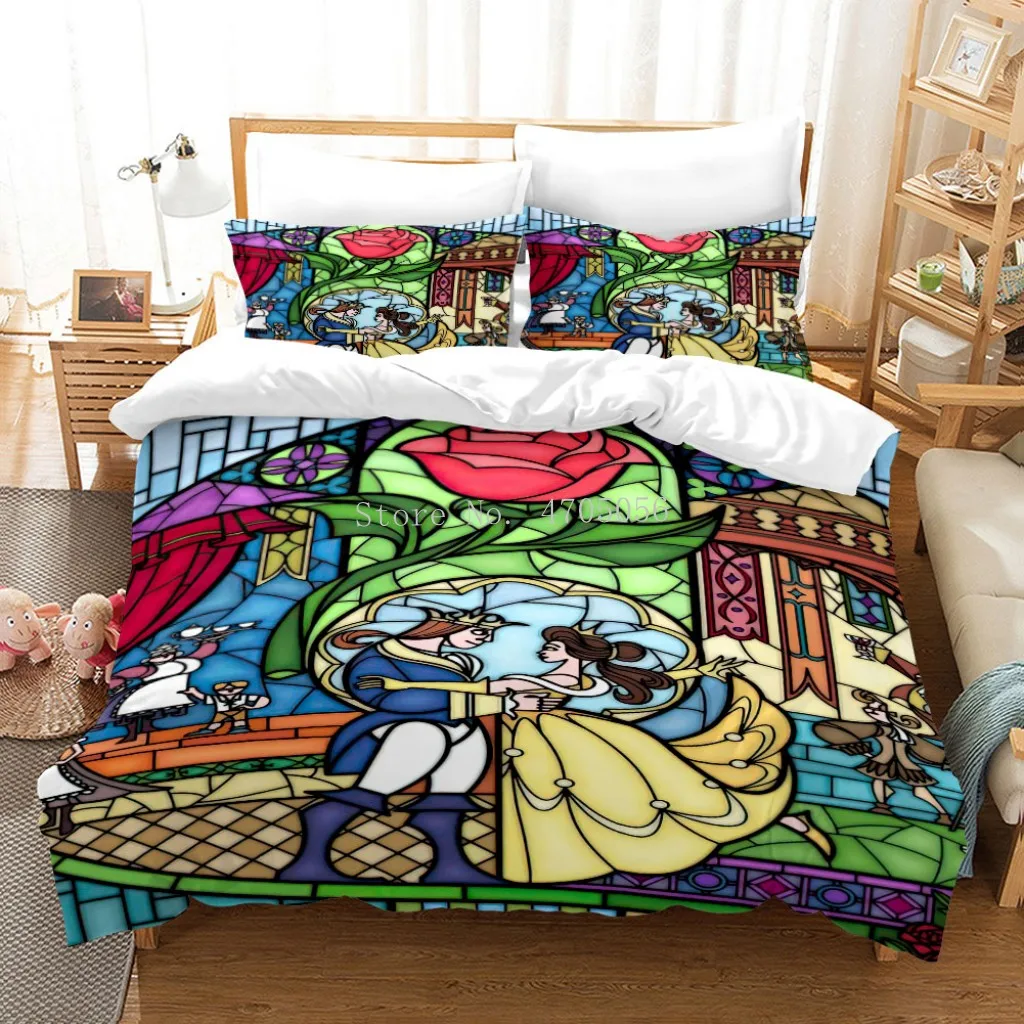 Набор постельного белья с рисунком принца Диснея и принцессы пододеяльник 3D