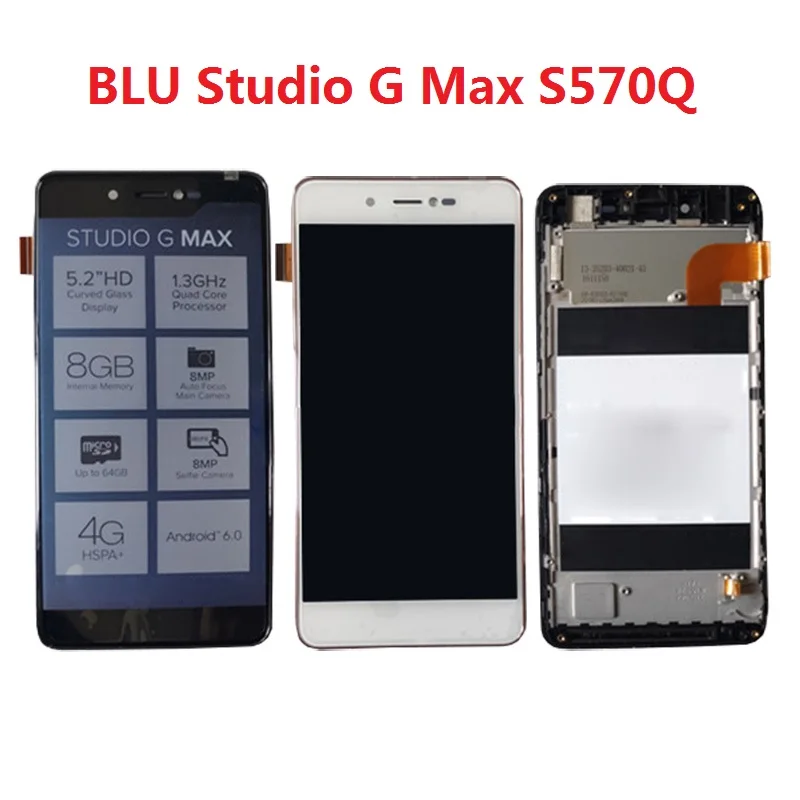 ЖК дисплей с сенсорным экраном и рамкой для BLU Studio G Max S570Q дигитайзер панель датчик
