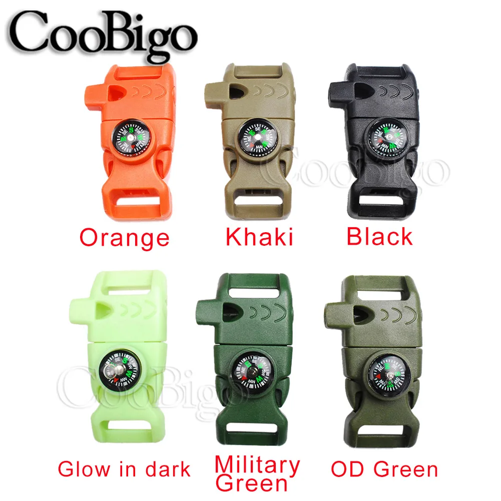 1 шт. компас свисток пряжка со скребком красочный пластик для выживания на